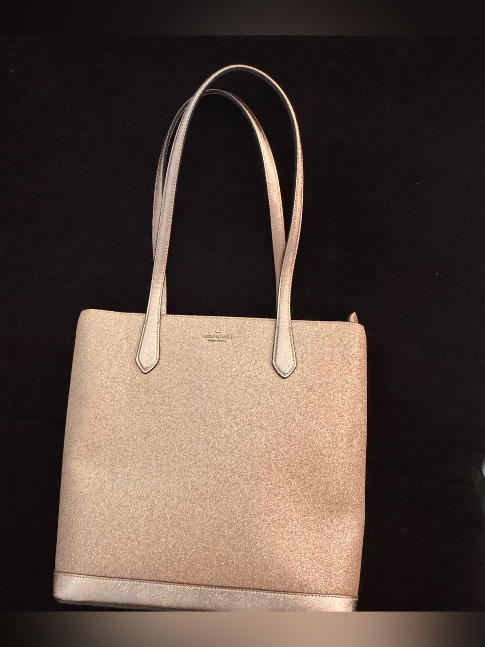 Kate Spade Glimmer Large Top Zip Tote – Rose Gold Glitter (Excellent Condition)